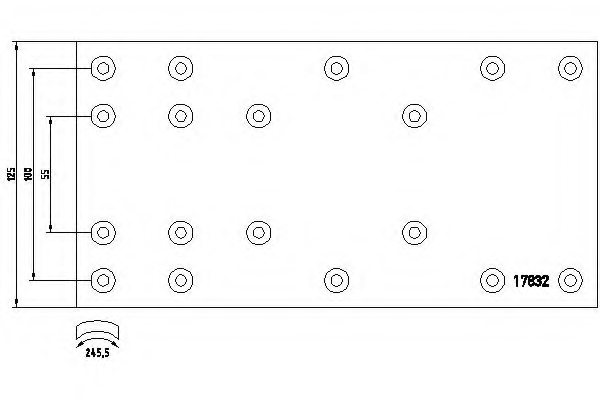 DON SA/26/2 Brake Lining, drum brake